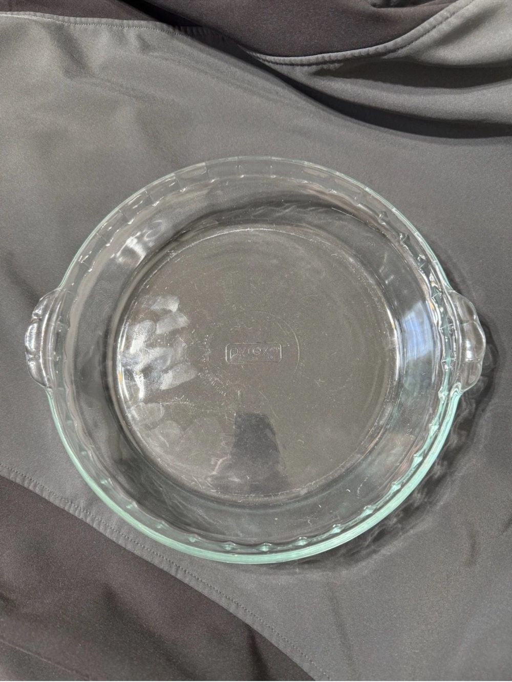 PYREX Clear Glass Fluted 10" Pie Pan #229 Crimped Deep Dish Plate